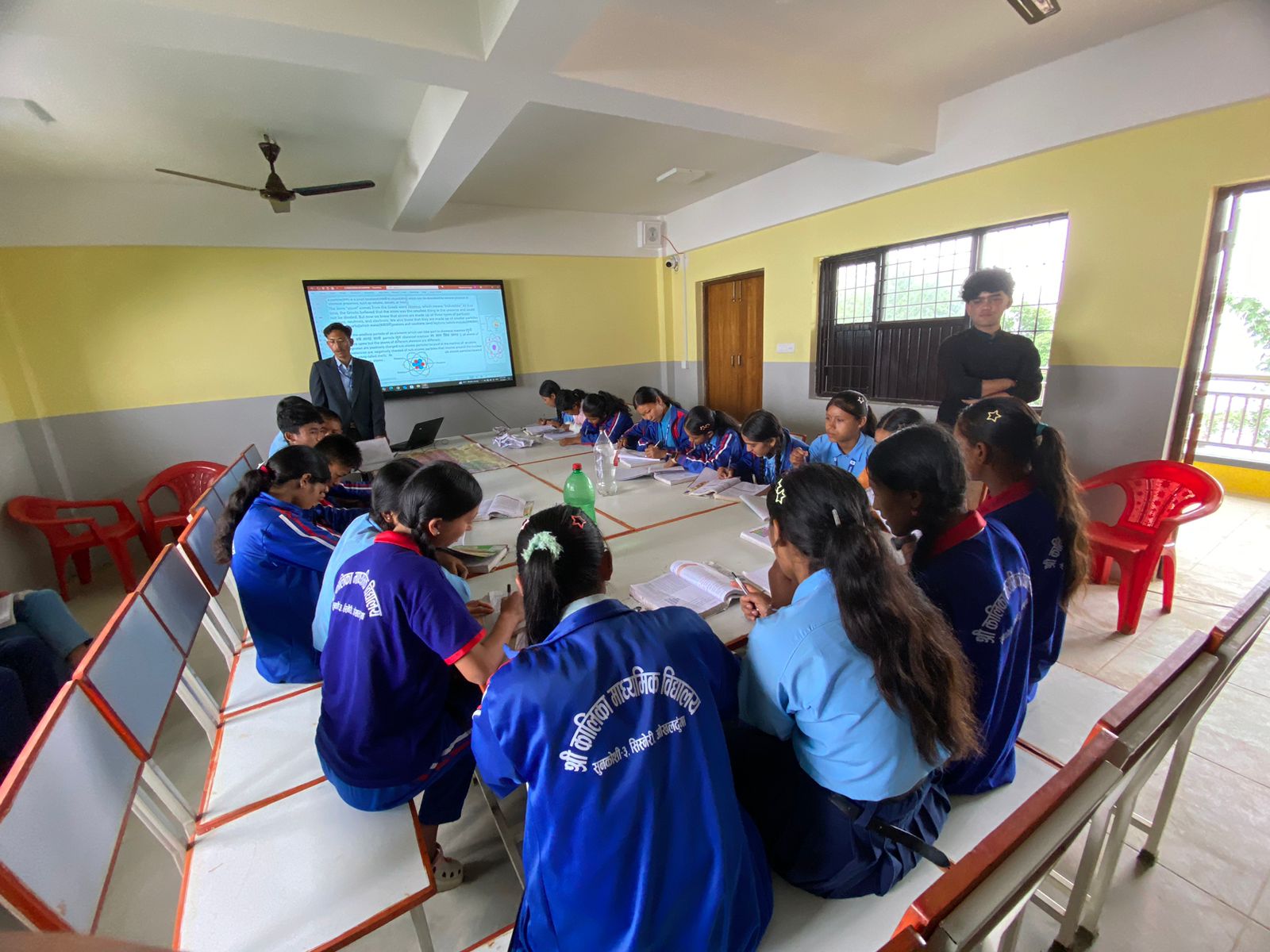 Students in the library